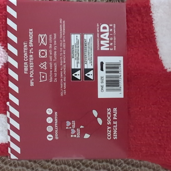 Dolly Socks Festive Red & White One Sz Socks New - Picture 4 of 4